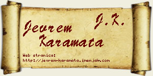 Jevrem Karamata vizit kartica